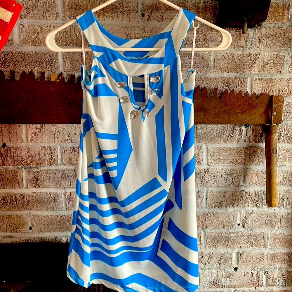 Blue and white MiaMia top